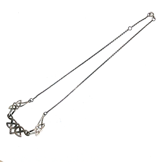 VINTAGE 925 Sterling Silver Celtic Knot Necklace - Picture 2 of 4